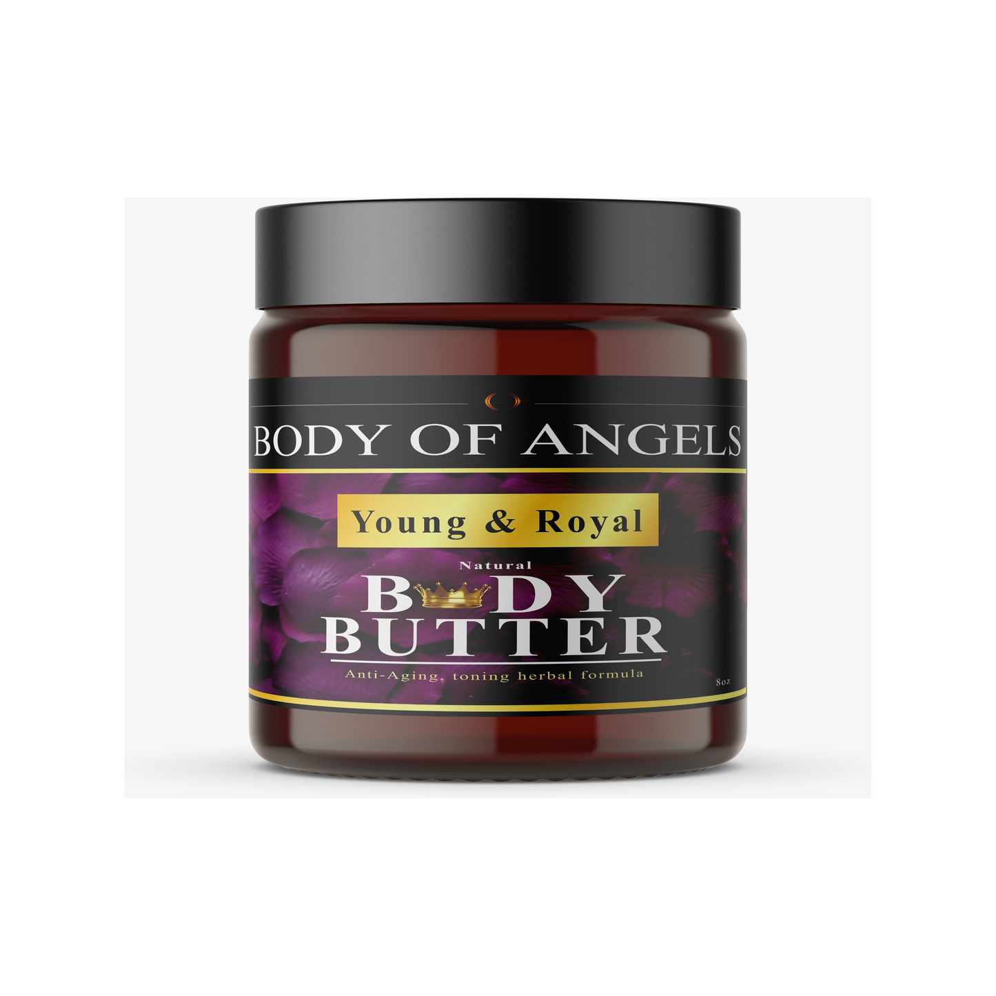 Young & Royal Body Butter & Wash 8oz, all natural herbs, green, apple, scent, personal care by Body of Angels
