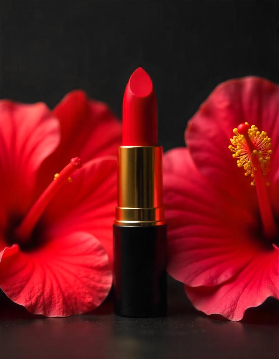 Hibiscus & Rose Herbal Lipstick & Lip Gloss (RAHAB RED)