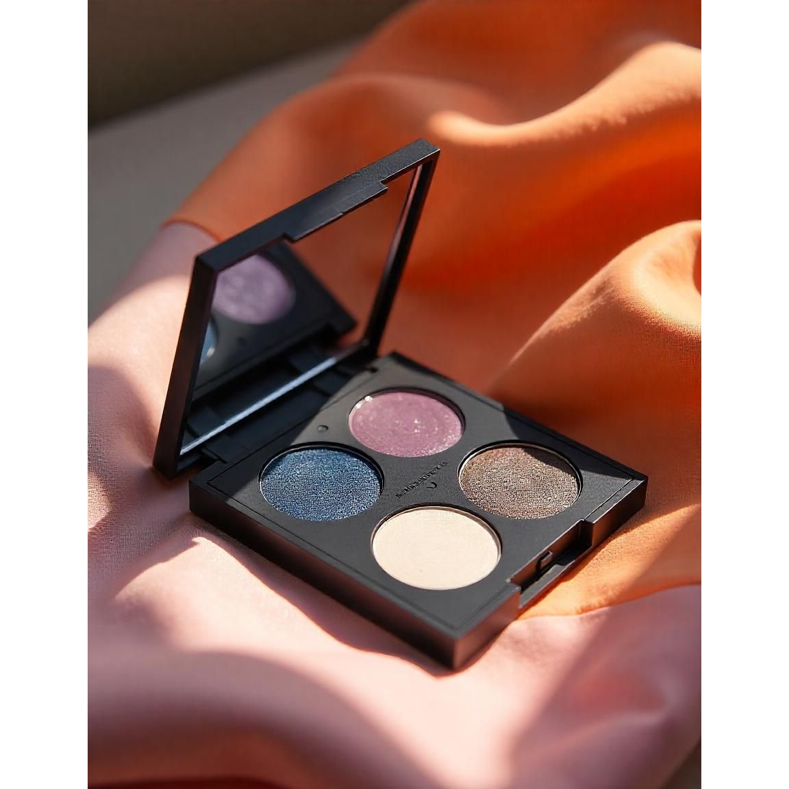 City of Angels natural herbal eyeshadow palette, blue, purple, white, silver, black, gray, smokey eye by Body of Angels